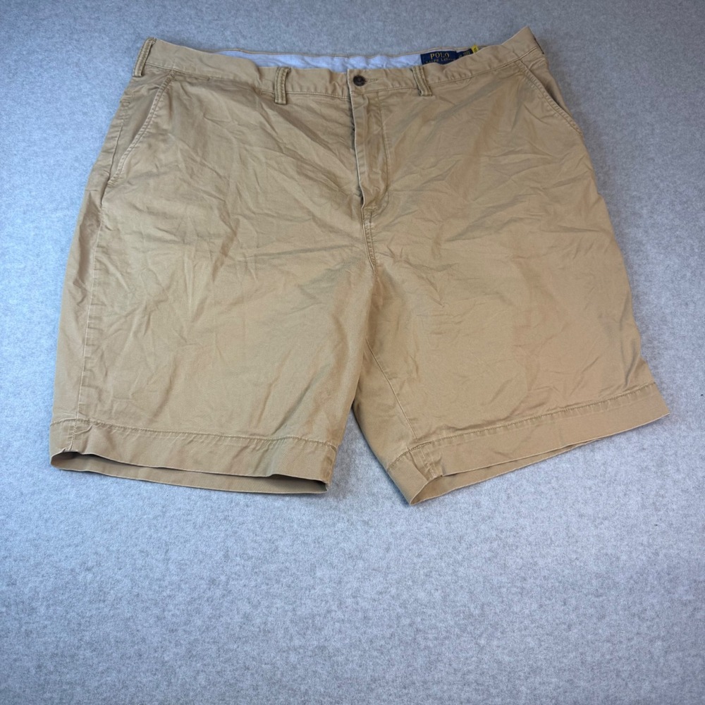 Polo Ralph Lauren Mens 42 Tan Khaki Stretch Classic Fit Chino Shorts Pony Logo